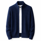 Amara | Homem Cardigan Tricot Fecho Zip Gola Alta