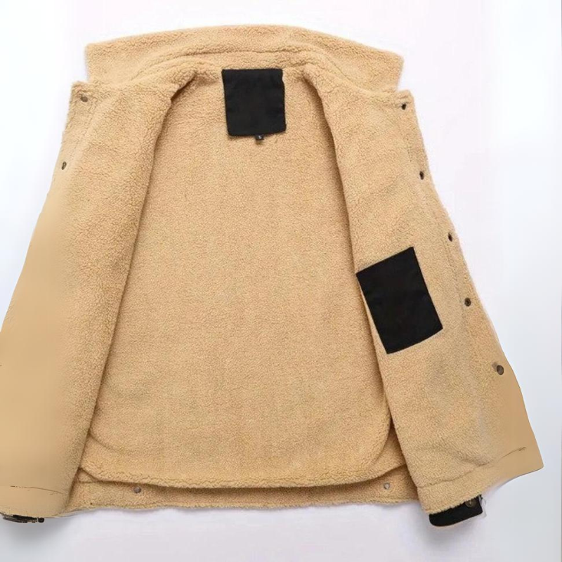 Ondina | Homem Bomber Jacket Forrada Sherpa Botões
