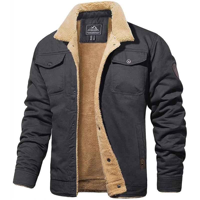 Ondina | Homem Bomber Jacket Forrada Sherpa Botões