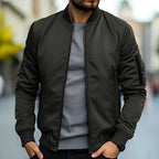 Greta | Homem Bomber Jacket Streetwear com Fecho de Correr