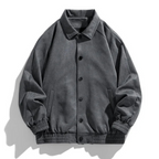 Thea | Homens Bomber Jacket Oversize Retrô com Botões