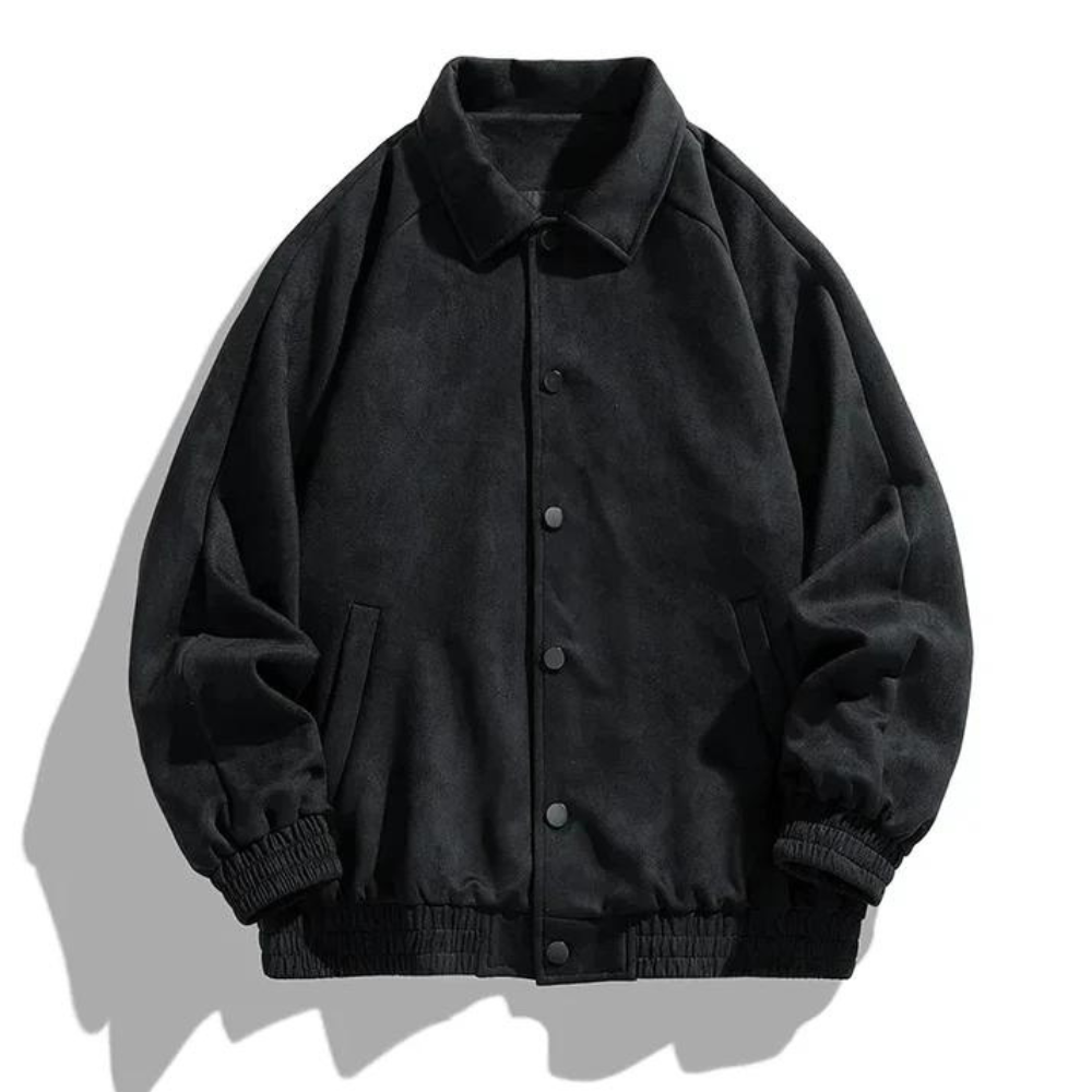 Thea | Homens Bomber Jacket Oversize Retrô com Botões