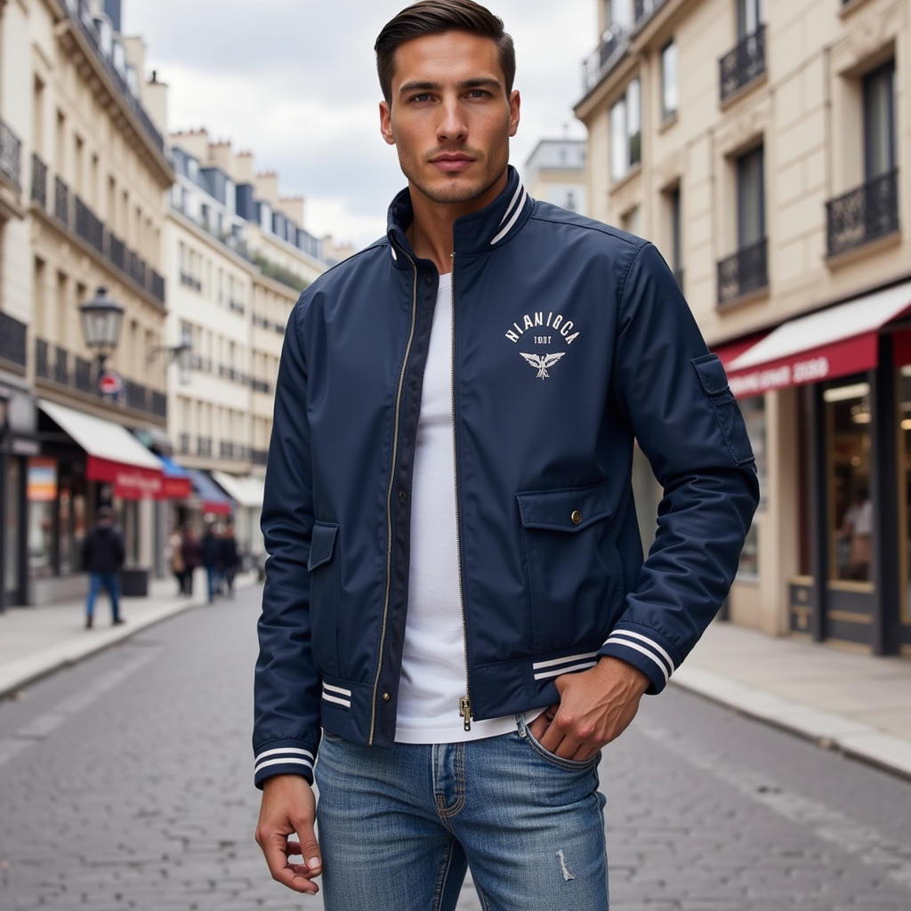 Nina | Homens Bomber Jacket Leve com Zíper
