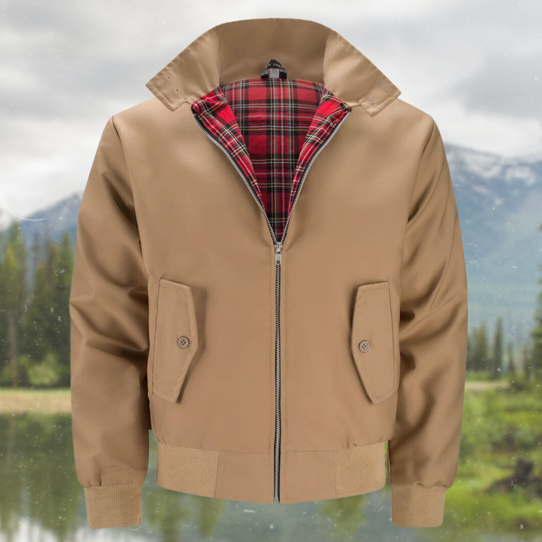 Homem Bomber Jacket Harrington com Fecho de Correr