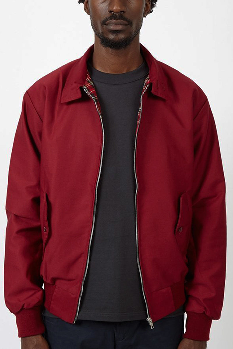 Homem Bomber Jacket Harrington com Fecho de Correr
