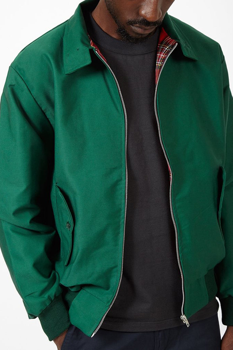 Homem Bomber Jacket Harrington com Fecho de Correr