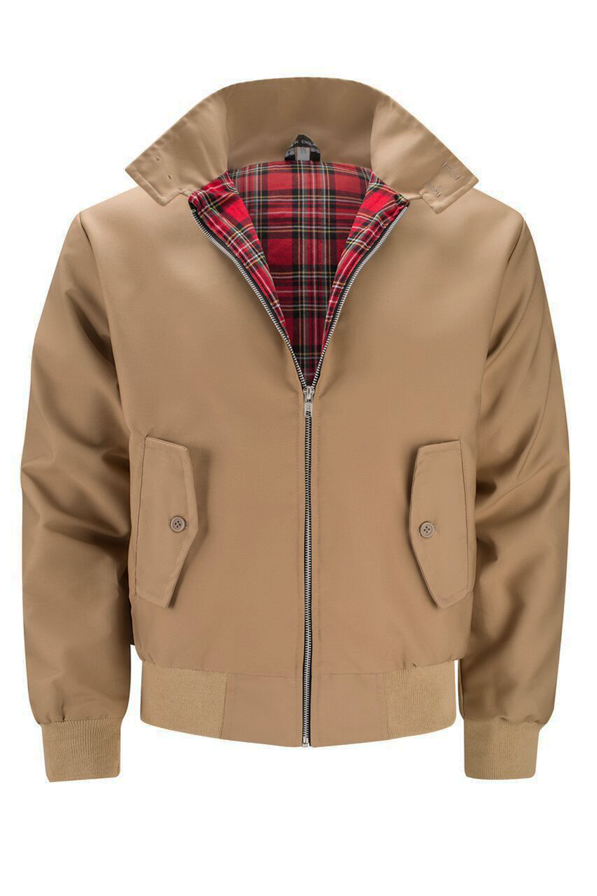 Homem Bomber Jacket Harrington com Fecho de Correr