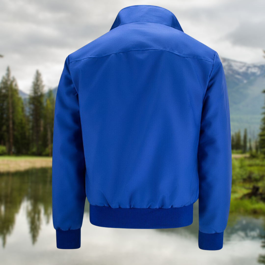 Homem Bomber Jacket Harrington com Fecho de Correr