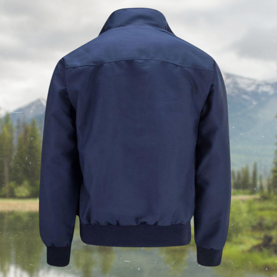 Homem Bomber Jacket Harrington com Fecho de Correr