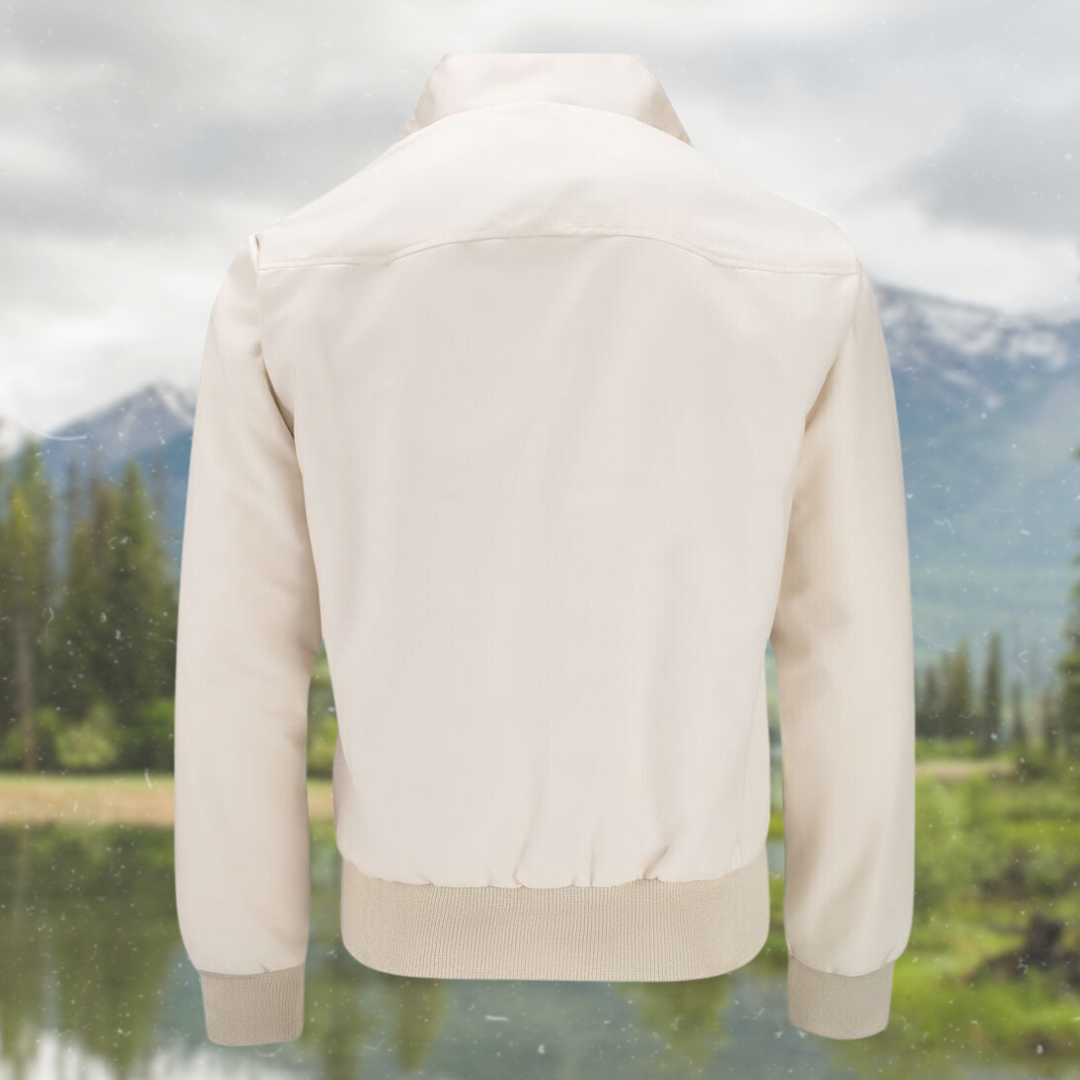 Homem Bomber Jacket Harrington com Fecho de Correr
