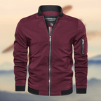 Homens Bomber Jacket Leve com Fecho de Correr