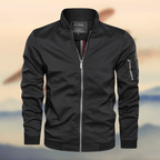 Homens Bomber Jacket Leve com Fecho de Correr