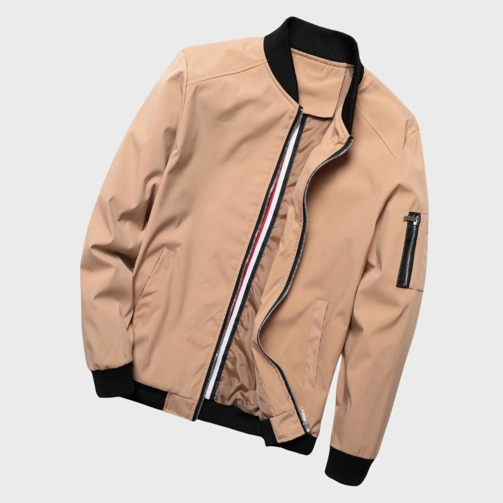 Hazel | Homem Bomber Jacket Leve com Fecho de Correr