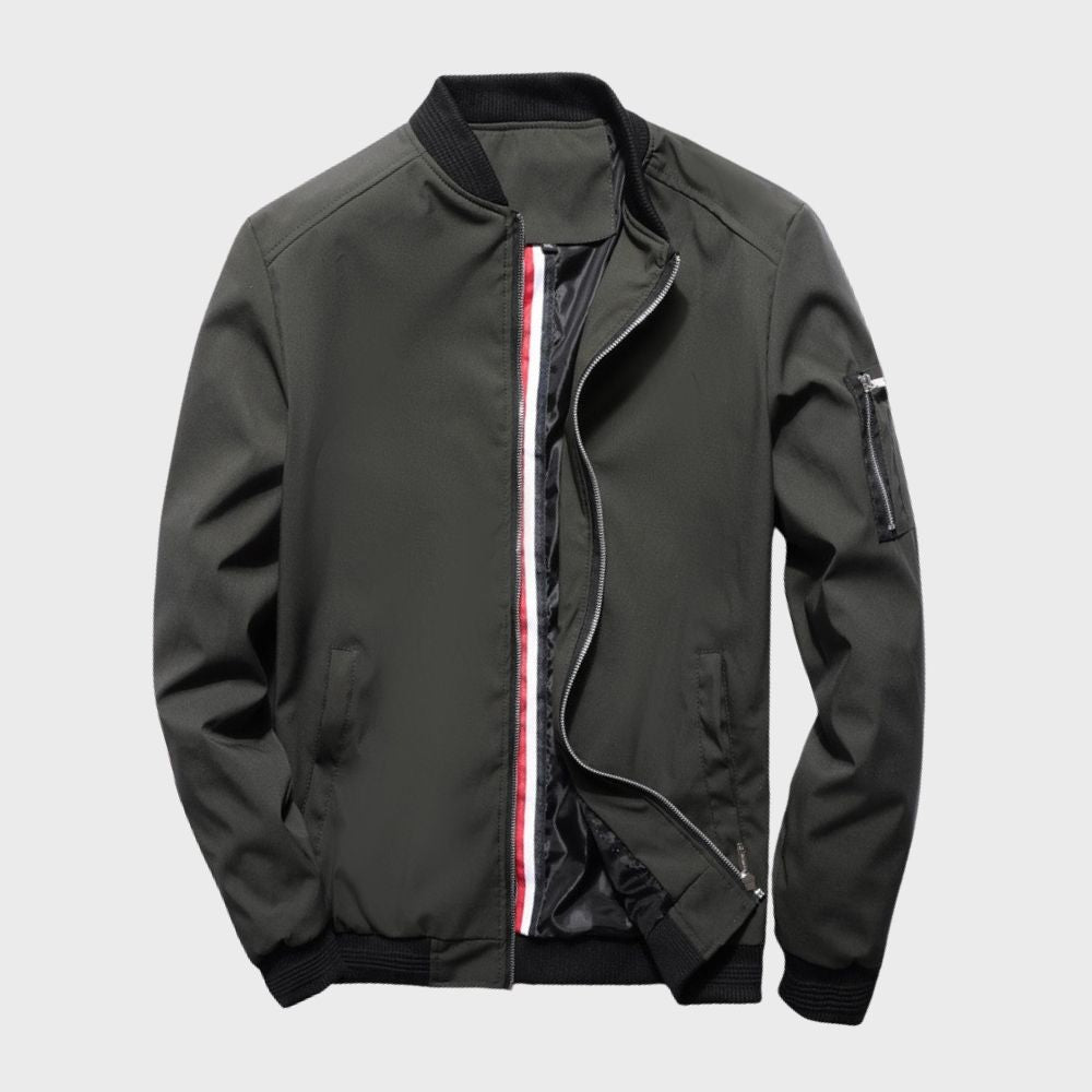 Hazel | Homem Bomber Jacket Leve com Fecho de Correr