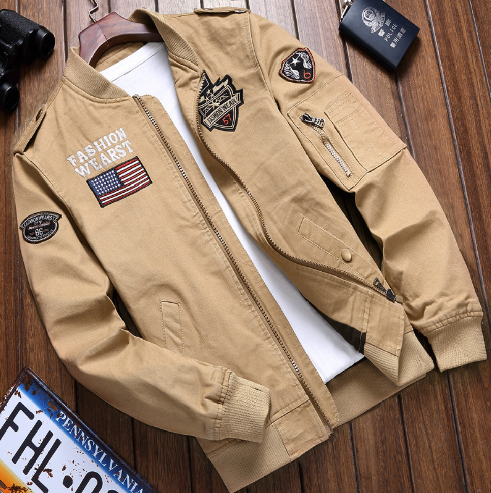 Perla | Homem Bomber Jacket com Fecho de Correr e Bolsos