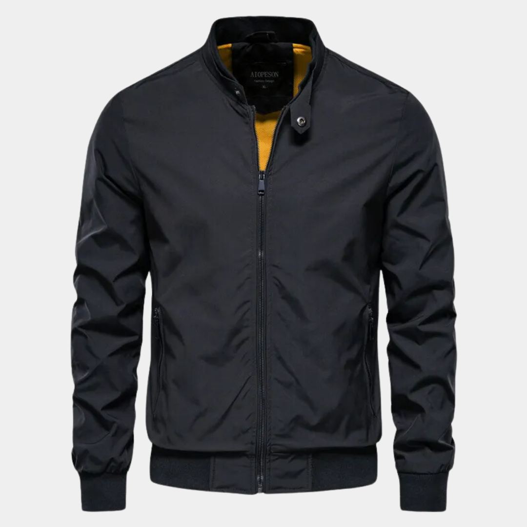 Delphine | Homem Bomber Jacket com Fecho de Correr Corta-Vento