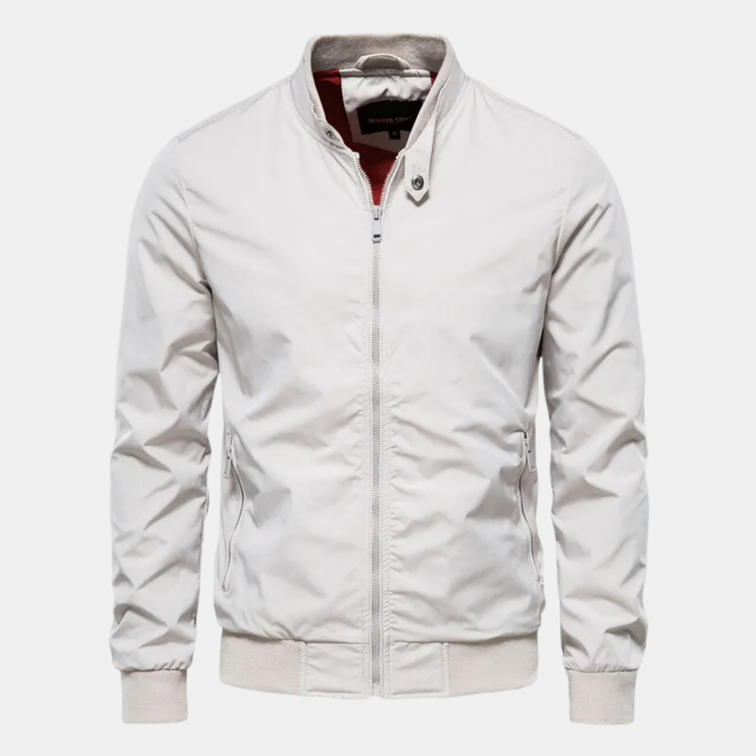 Delphine | Homem Bomber Jacket com Fecho de Correr Corta-Vento