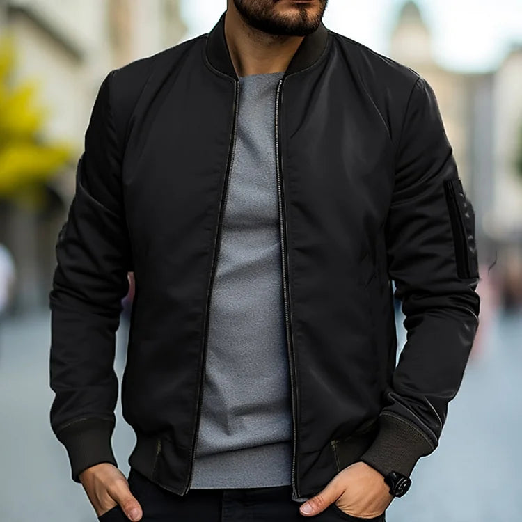 Elsa | Homem Bomber Jacket com Fecho de Correr Resistente ao Vento