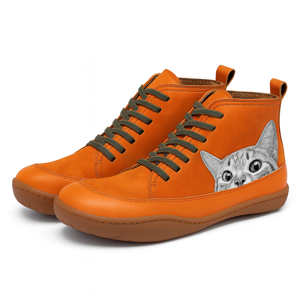 Mira | Botas Femininas com Estampa de Gato Inverno