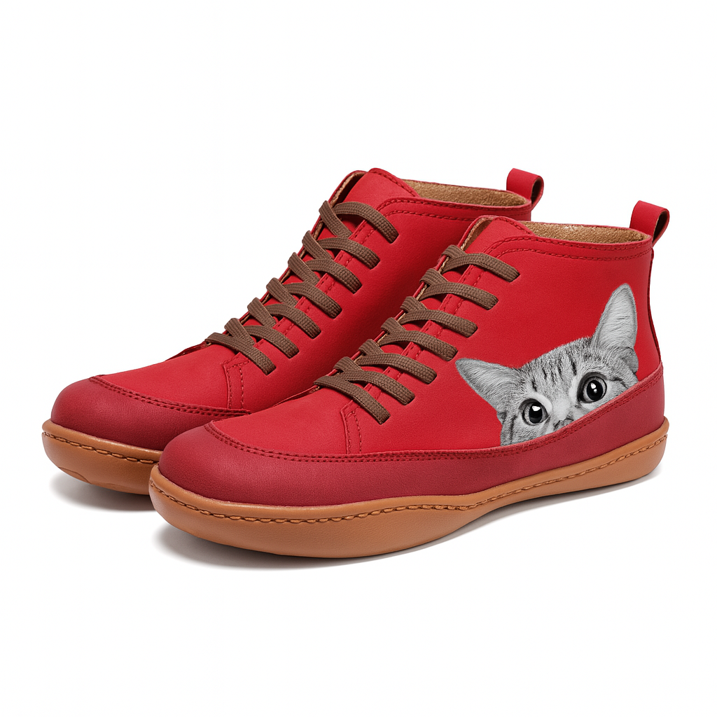 Mira | Botas Femininas com Estampa de Gato Inverno