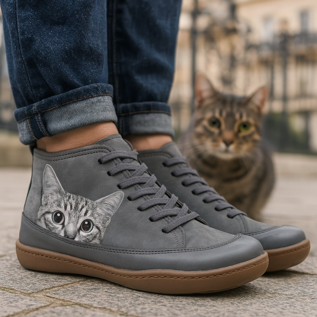 Mira | Botas Femininas com Estampa de Gato Inverno