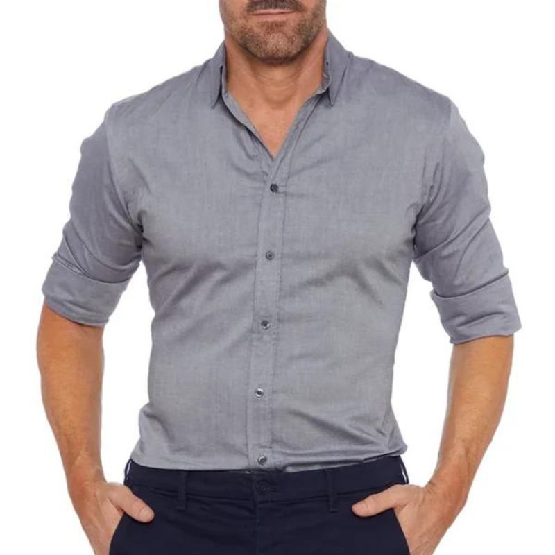 Ottoline | Camisa Social Masculina Manga Longa Sem Vinco