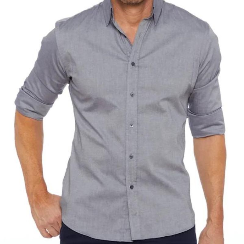 Ottoline | Camisa Social Masculina Manga Longa Sem Vinco