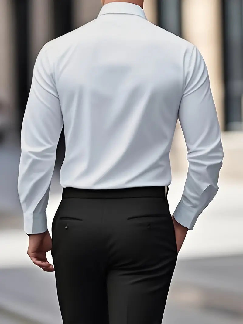 Halle | Camisa Masculina Slim Fit Sem Passar a Ferro
