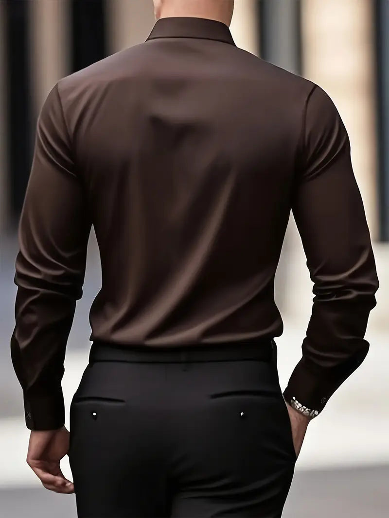 Halle | Camisa Masculina Slim Fit Sem Passar a Ferro