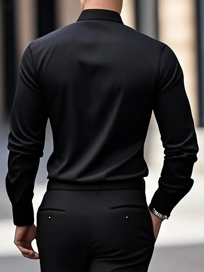 Halle | Camisa Masculina Slim Fit Sem Passar a Ferro