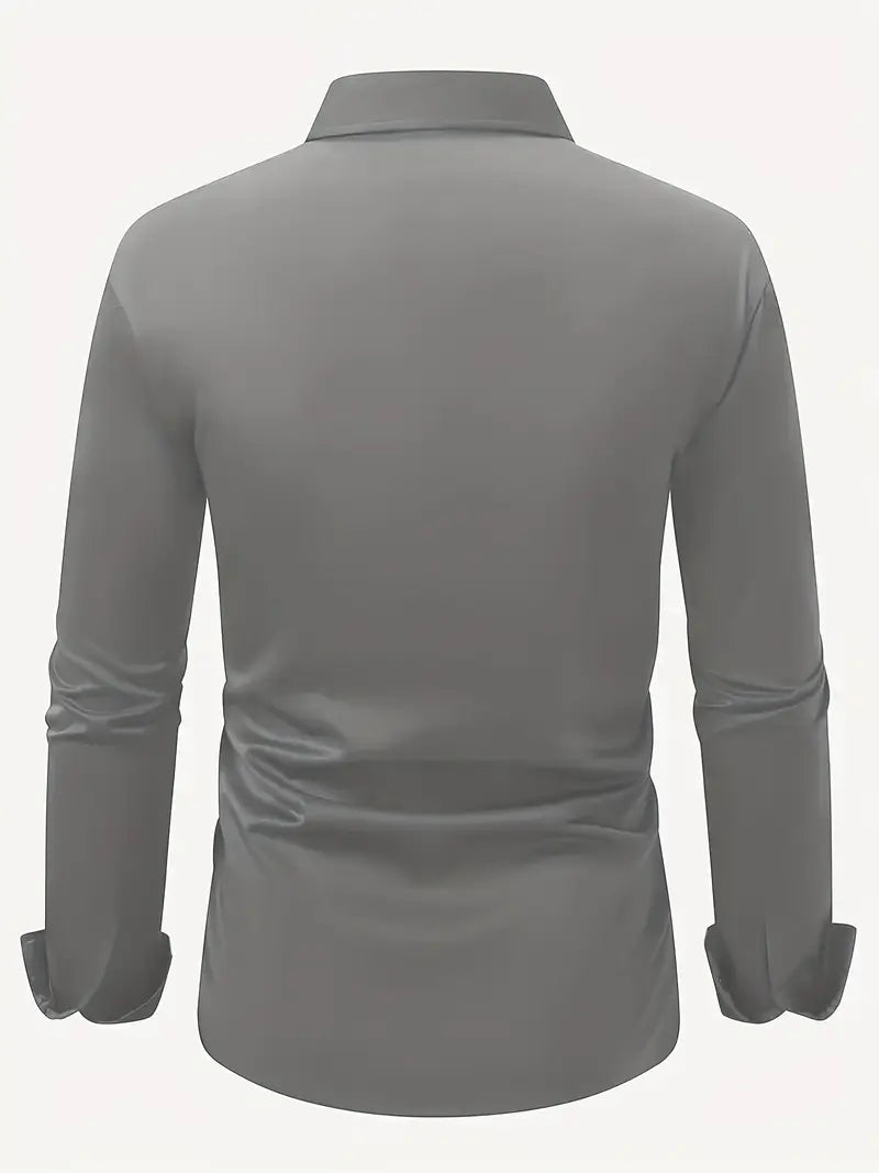 Halle | Camisa Masculina Slim Fit Sem Passar a Ferro