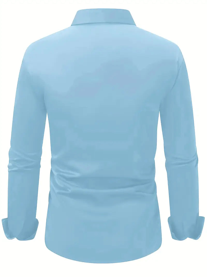 Halle | Camisa Masculina Slim Fit Sem Passar a Ferro