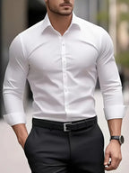 Halle | Camisa Masculina Slim Fit Sem Passar a Ferro