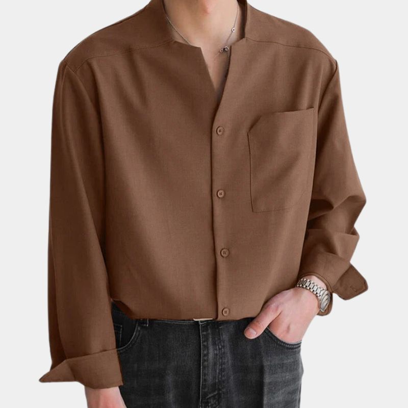 Aria | Camisa Social Masculina Manga Longa Casual Gola Button Down
