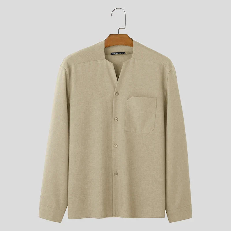 Aria | Camisa Social Masculina Manga Longa Casual Gola Button Down