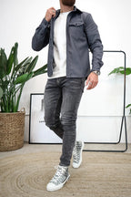 Iris | Camisa Masculina Manga Longa Bolsos no Peito
