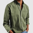 Inez | Camisa Denim Masculina Manga Longa Botões
