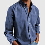 Inez | Camisa Denim Masculina Manga Longa Botões