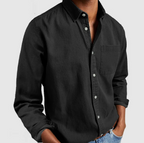 Inez | Camisa Denim Masculina Manga Longa Botões