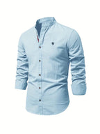 Camisa social masculina manga longa com botões corte clássico