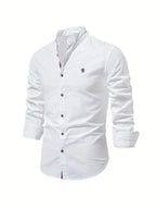Camisa social masculina manga longa com botões corte clássico