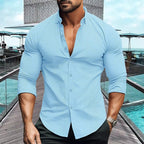 Mira | Camisa Masculina Slim Fit Manga Longa com Botões