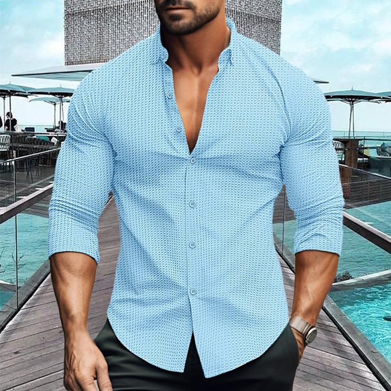 Mira | Camisa Masculina Slim Fit Manga Longa com Botões