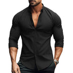 Mira | Camisa Masculina Slim Fit Manga Longa com Botões