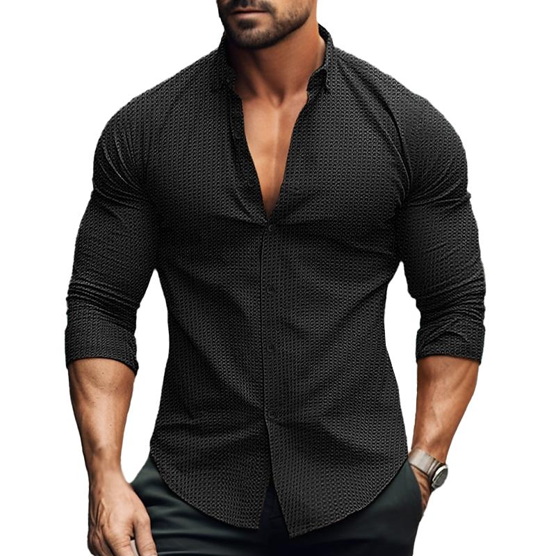 Mira | Camisa Masculina Slim Fit Manga Longa com Botões