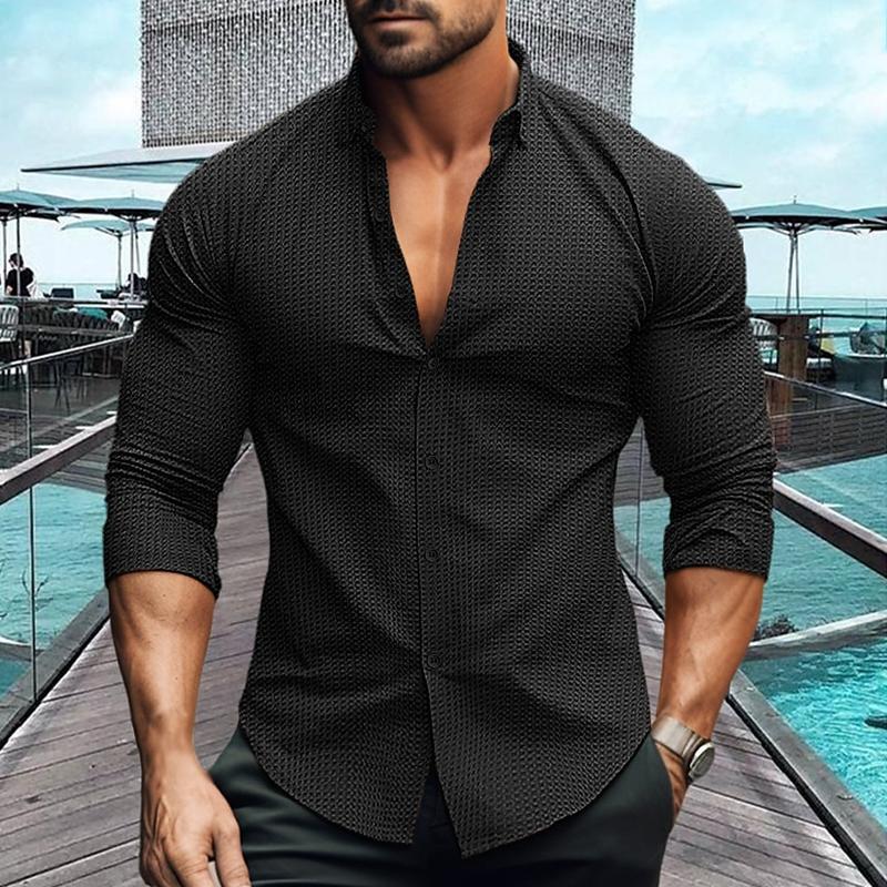 Mira | Camisa Masculina Slim Fit Manga Longa com Botões