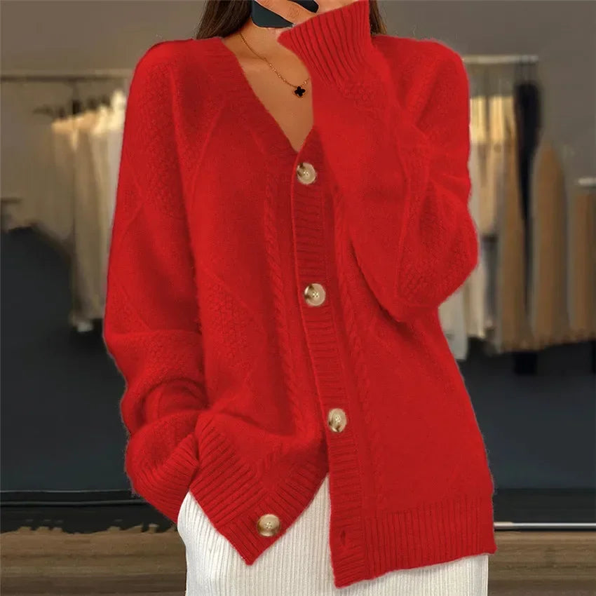 Posy | Mulher Cashmere Cardigan Manga Longa Botões