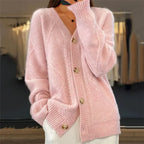 Posy | Mulher Cashmere Cardigan Manga Longa Botões