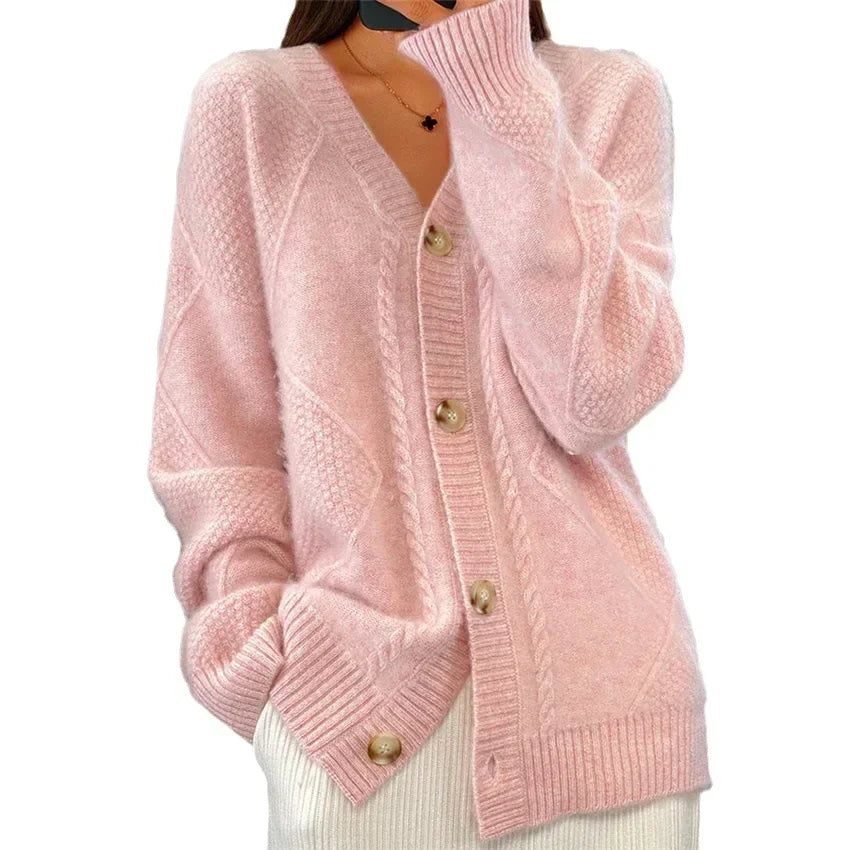 Posy | Mulher Cashmere Cardigan Manga Longa Botões