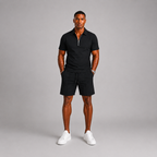 Conjunto de Calção para Homem | Pólo com Fecho e Bermuda | Verão